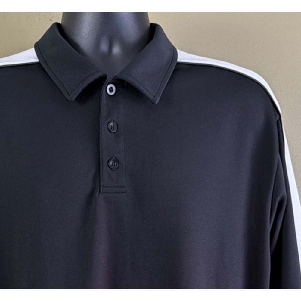 Vintage Prince Tennis Polo Shirt Mens Large Black & White Colorblock